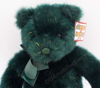 GUND Heads & Tales Plush Green Gold Sparkle TEDDY BEAR Stuffed Holiday 