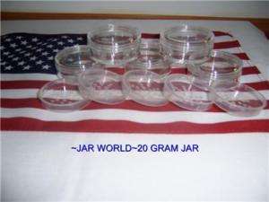 100 ~20 GRAM CLEAR CAPSIFTER JAR w/LABELS~FREE S&H  