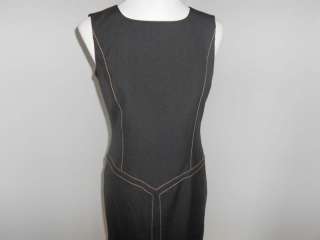 Black Gold Trim RENA LANGE Wool Blend Dress Suit US 8 IT 42  