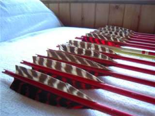 11 VINTAGE BEN PEARSON WOOD ARROWS +1 MORE + BOX 55#+ FOR LONG OR 