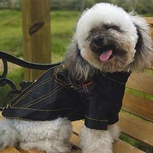  Black Denim Jacket for Dogs Clothing & Apparel   Size 7: Pet Supplies