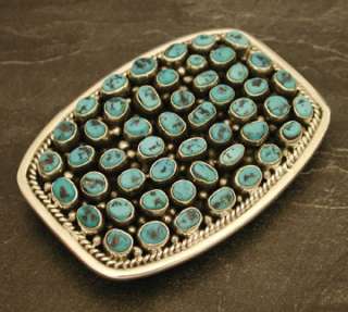 Bobby Johnson Turquoise Cluster Belt Buckle Native American Navajo 