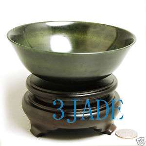 Hand Carved Natural Nephrite Jade Bowl  
