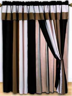 Black, Brown & White Suede 8 piece Drape Set  