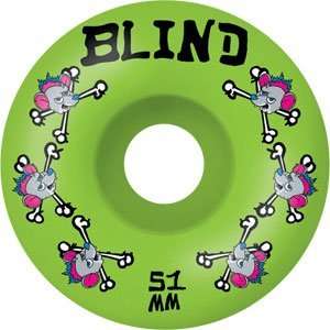  Blind Skate Rat Bones 51mm Green Skateboard Wheels (Set Of 