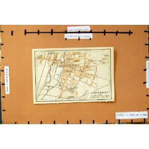  Map 1907 Street Plan Town Canterbury Station England: Home 