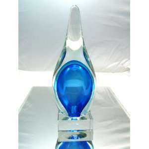   Design T Drop Sapphire Flame Glass Sculpture: Patio, Lawn & Garden