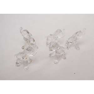    Set of Five Blown Glass Elephant Figurines 0.5h: Everything Else