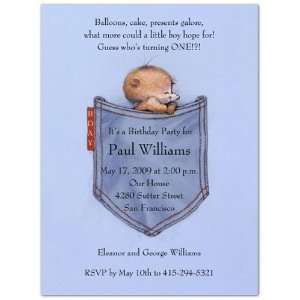  Blue Jean Mouse 1st Birthday Invitations   Set of 20 Baby