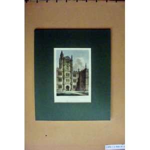  Hand Coloured C1880 View Schools Tower Architecture: Home 