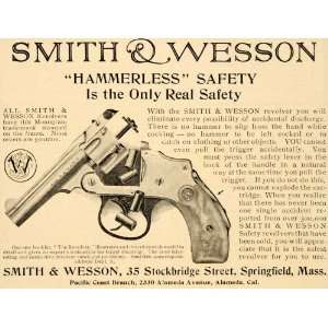   Ad Hammerless Safety Smith Wesson Revolver Alameda   Original Print Ad