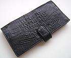 XL Real Crocodile Skin Brown Leather Checkbook Wallet items in Exotic 