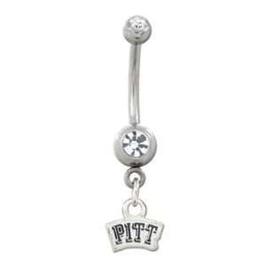 University of Pittsburgh Panthers 316L Stainless Steel Belly Ring with 