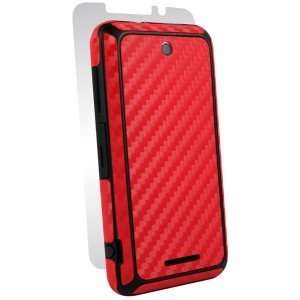 : ZTE Score X500 X 500 Cell Phone Red Carbon Fiber Texture Full Body 