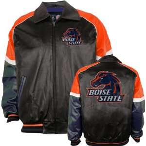  Boise State Broncos Varsity Faux Leather Jacket: Sports 