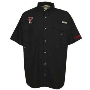   Tech Red Raiders Black Bonehead Short Sleeve Shirt