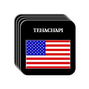 US Flag   Tehachapi, California (CA) Set of 4 Mini Mousepad Coasters
