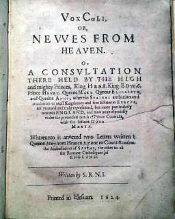 Voices from Heaven Henry VIII England vs. Spain Rare 1624 Newsbook VOX 