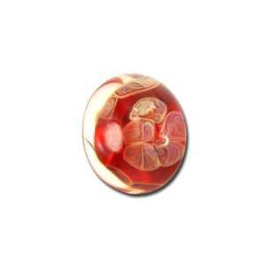  13mm Red Boro Glass Bead   Large Hole: Arts, Crafts 