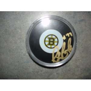  Raymond Bourque Autographed Boston Bruins Puck w/ COA 