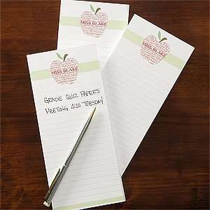  Personalized Teachers Note Pad Set   Apple Scroll Health 