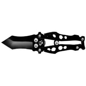  Mantis Bottleneck Single Tip Knives (Black, Small) Sports 