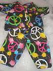 CLOTHES FOR BITTY BABY / AMERICAN GIRL BLACK PEACE SIGN PJS