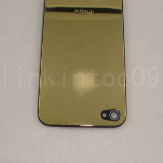 Gold Glass Mirror Back Cover Housing for Iphone 4G  
