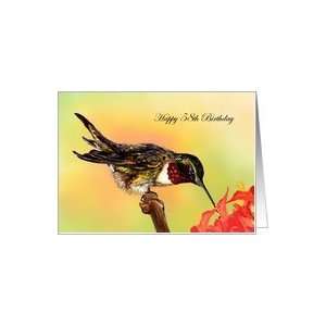   58 Years Old Hummingbird and Flowers Birthday Cards Card Toys & Games