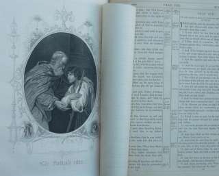 1872 Hardings Royal Ed. HOLY BIBLE Leather ENGRs Folio  