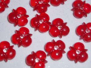 Adorable little red Bleeding Heart flower beads measuring 11mm 