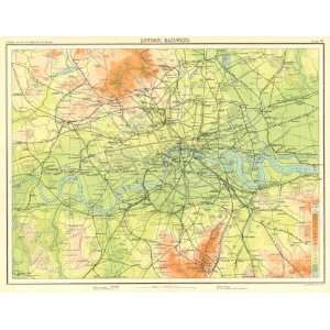    Bartholomew 1898 Antique Railway Map of London Toys & Games