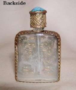 Mini Jeweled Perfume Bottle   AUSTRIA 2 3/8 Tall  
