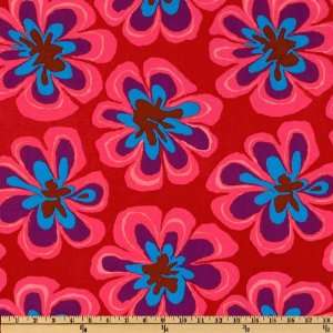  44 Wide Brandon Mably Collection Flora Red Fabric By The 