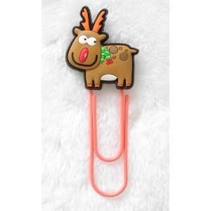    Reindeer Decorative Paper Clip/Bookmark BM111: Office Products