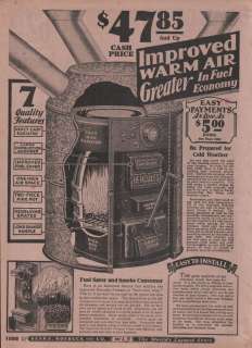 1929 Print Ad Hercules Furnace Fuel Saver Smoke Consumer Improved Warm 
