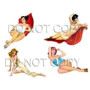   WWII Style Calendar Pinup girl Guitar decals #70 Musical Instruments