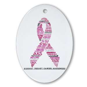  Ornament (Oval) Cancer Pink Ribbon Support Breast Cancer 