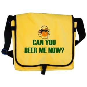    Messenger Bag Can You Beer Me Now Beer Mug 