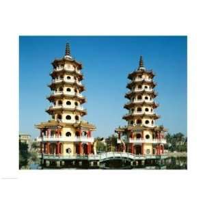   and Tiger Pagoda, Lotus Lake, Kaohsiung, Taiwan  24 x 18  Poster Print