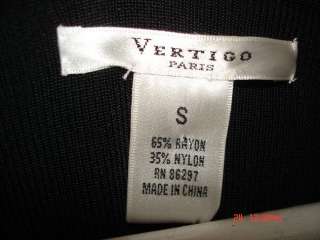 VERTIGO PARIS NWT $160 Black Beaded Sweater Size Small  