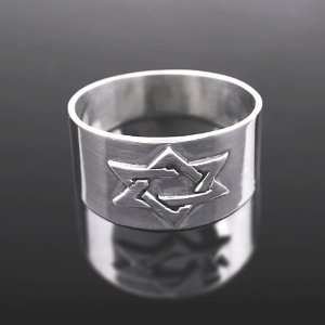  Jewish Silver Ring Hebrew Shema Magen David Star Israel 