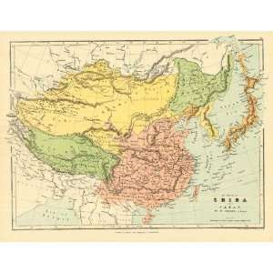   1858 Antique Map of the Empires of China & Japan