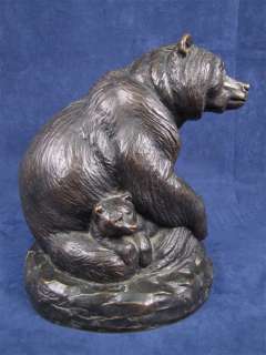 Bronze Sculpture Bear w/Cubs Joseph Boulton Signed #548  