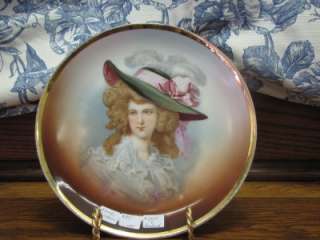 Victorian French Porcelain Portrait Plate 1890s  
