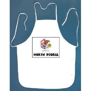  North Peoria Illinois BBQ Barbeque Apron with 2 Pockets 
