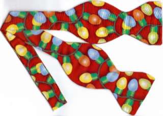 SELF TIE BOW TIE BRIGHT & COLORFUL CHRISTMAS LIGHTS  