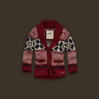 Hollister Womens Wool Ramona Sweater Cardigan Red S NWT  