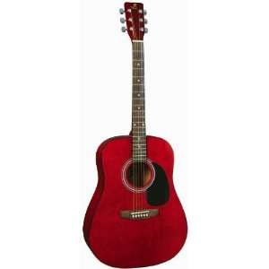  J. Reynolds 65 Dreadnought Guitar   Transparent Red 