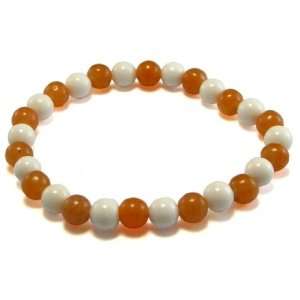  Natural Orange and White Agate Dong Ling Tridacna Bracelet 